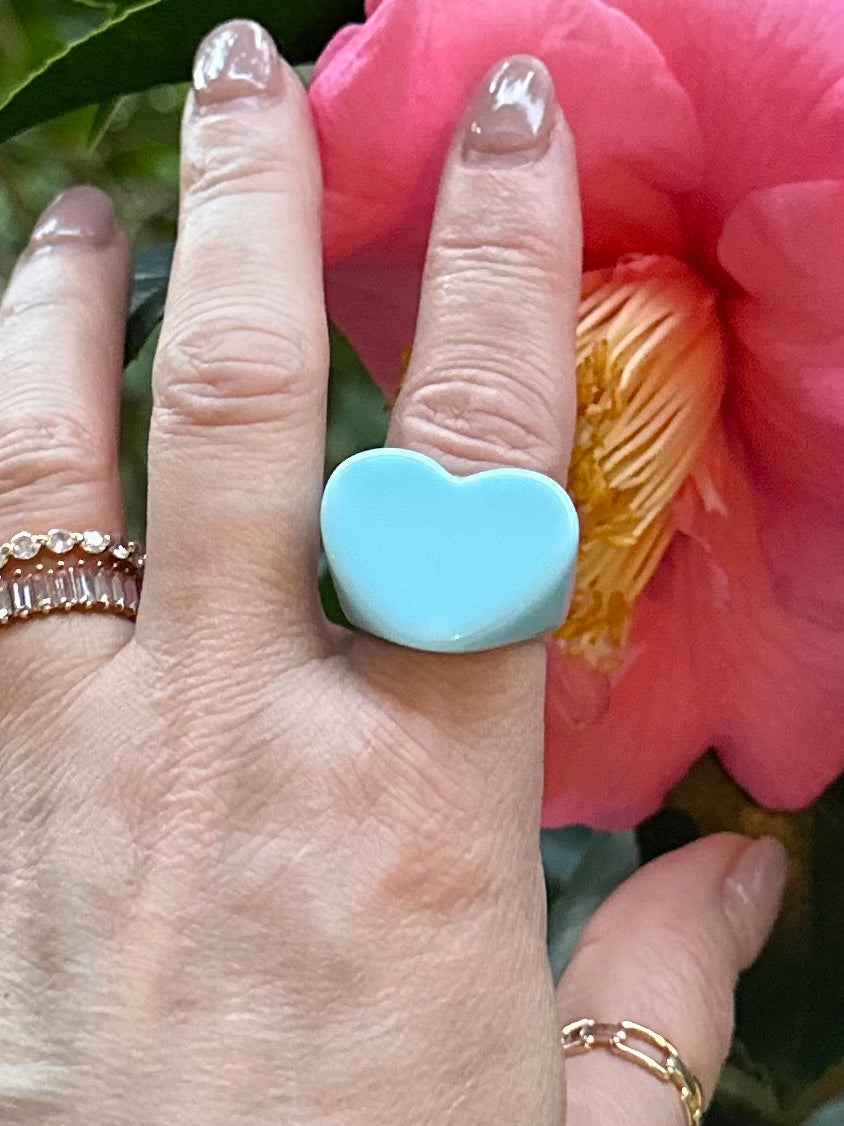 Blue Heart Biggie Ring