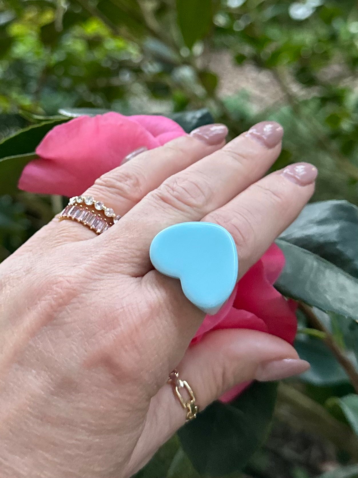 Blue Heart Biggie Ring