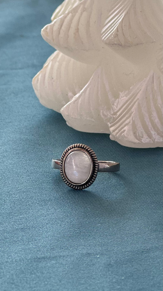 Luna Moonstone Silver Ring